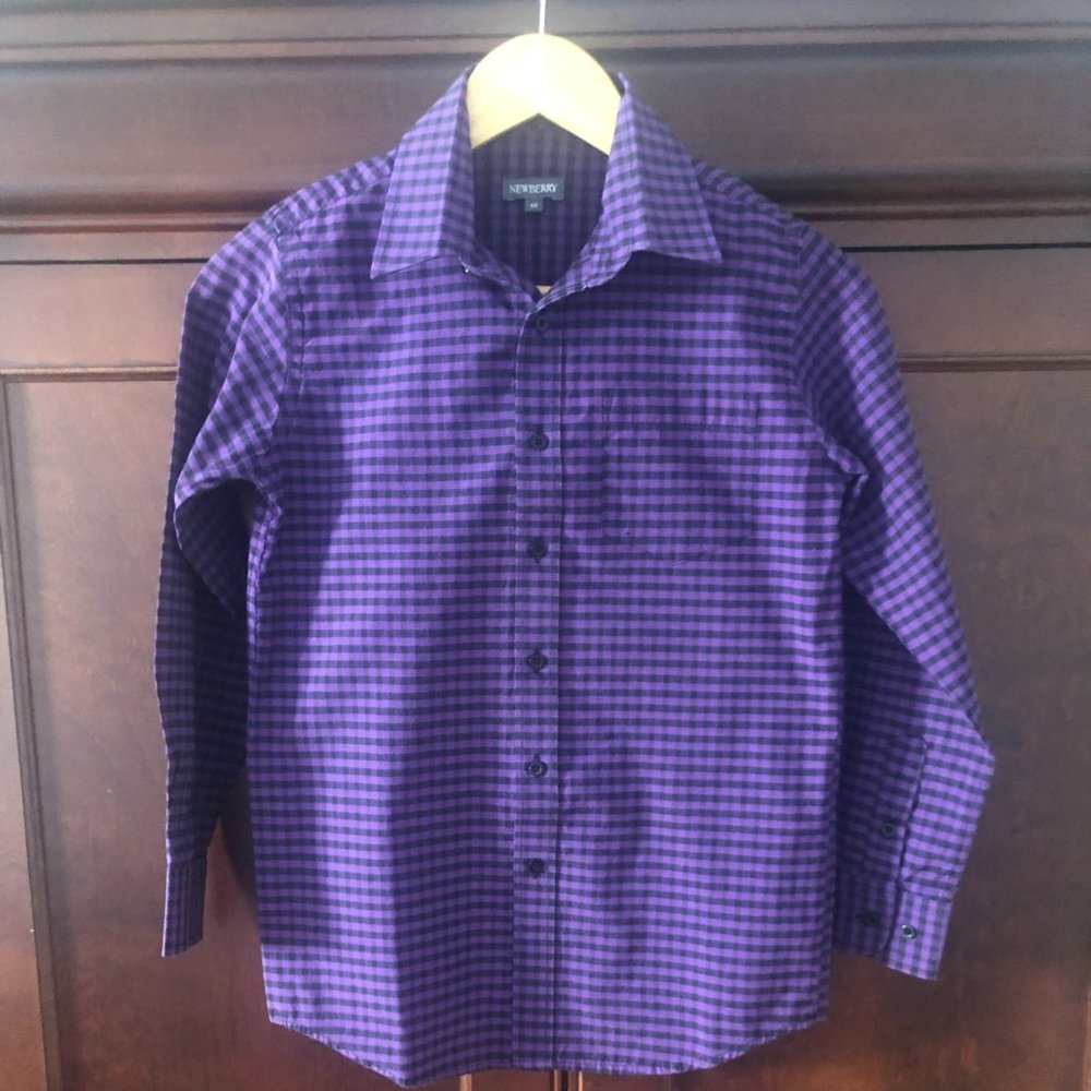 Boys Checkered Dress Shirt